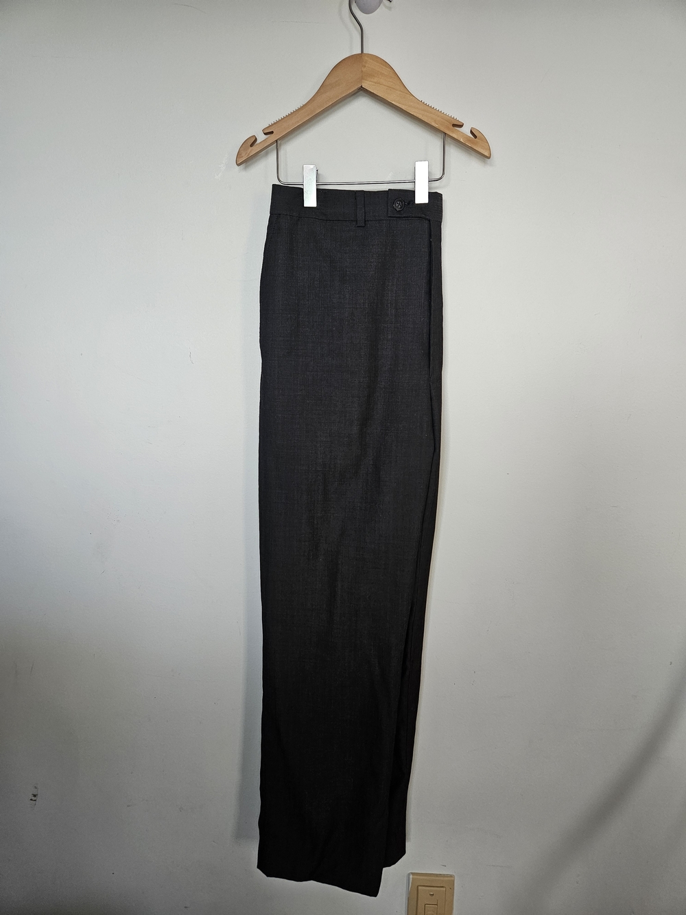 Calvin Klein Slim Fit 100% Wool Dress Pants 34x34 Charcoal Grey Made in Canada